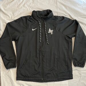 Nike Women’s Charcoal Grey Windbreaker Jacket with Hidden Zip-inside Hood